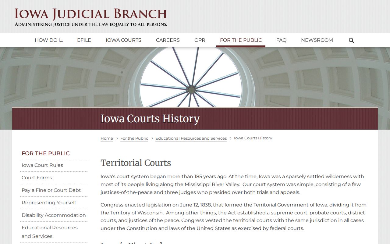 Iowa warrant records context in court history